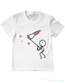 Tricou ADLER copil Catching love 1 Alb