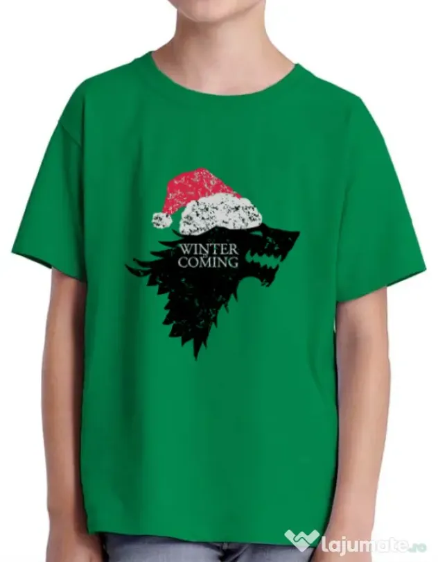 Tricou ADLER copil Christmas is coming Verde mediu