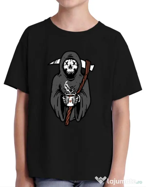 Tricou ADLER copil Coffee Reaper Negru