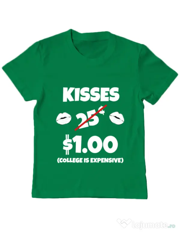 Tricou ADLER copil College is expensive Verde mediu