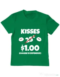 Tricou ADLER copil College is expensive Verde mediu