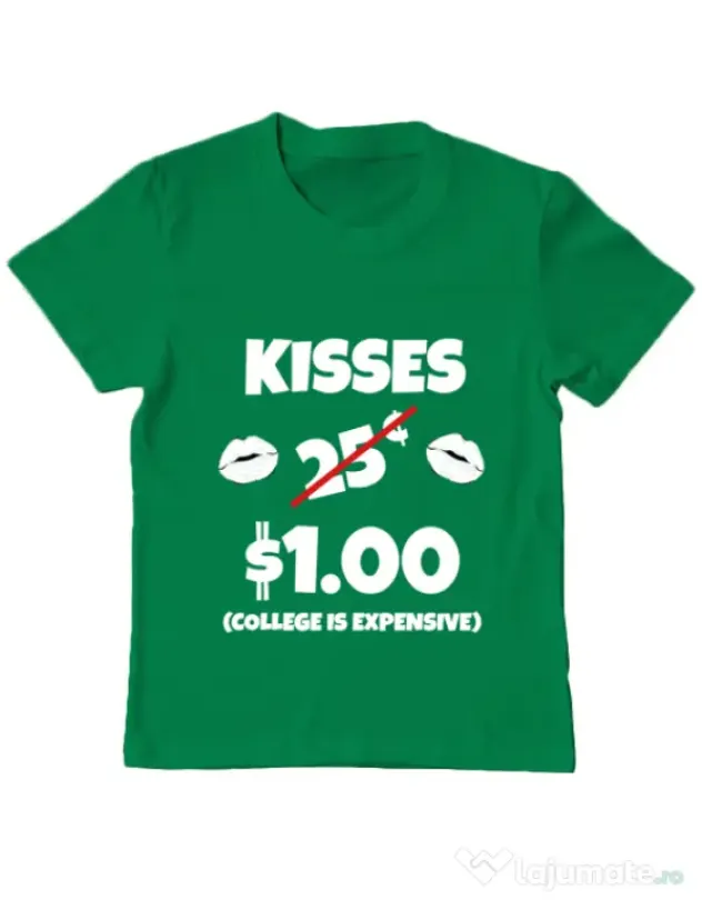 Tricou ADLER copil College is expensive Verde mediu