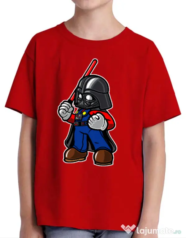 Tricou ADLER copil Darth plumber Rosu