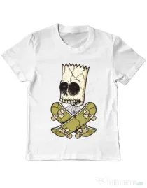 Tricou ADLER copil Death of Skateboarder Alb