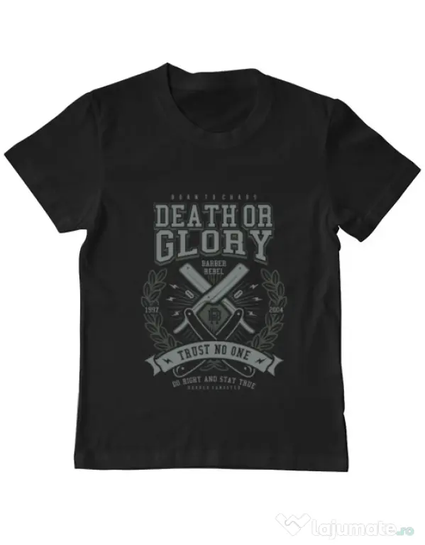 Tricou ADLER copil Death or Glory Negru