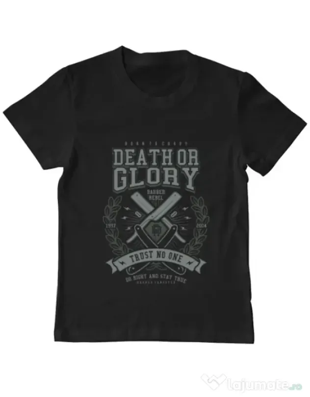 Tricou ADLER copil Death or Glory Negru