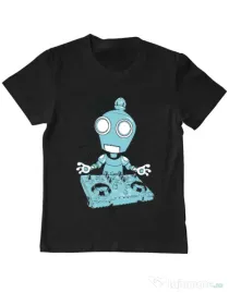 Tricou ADLER copil Dj robot Negru