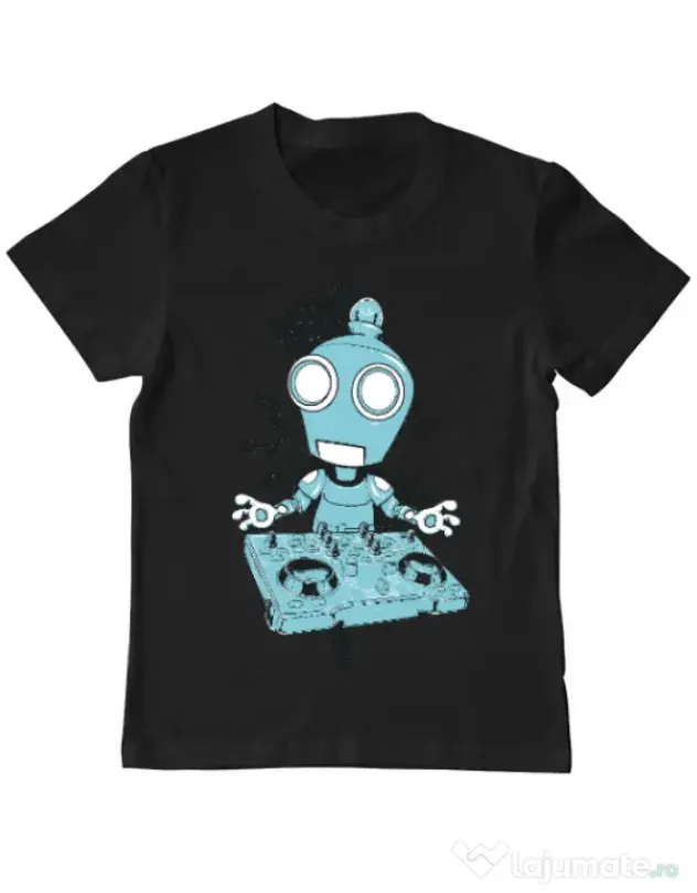Tricou ADLER copil Dj robot Negru
