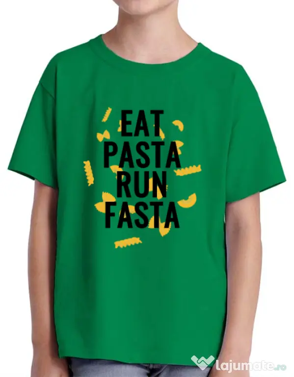 Tricou ADLER copil Eat pasta Verde mediu