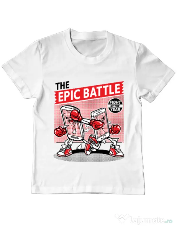 Tricou ADLER copil Epic battle Alb