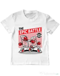 Tricou ADLER copil Epic battle Alb