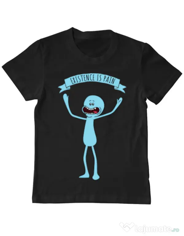 Tricou ADLER copil Existence is pain Negru