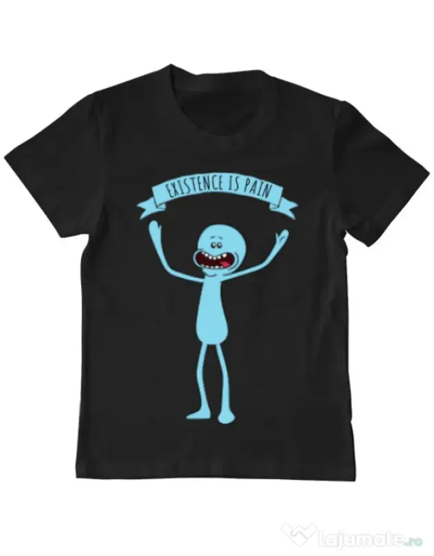 Tricou ADLER copil Existence is pain Negru
