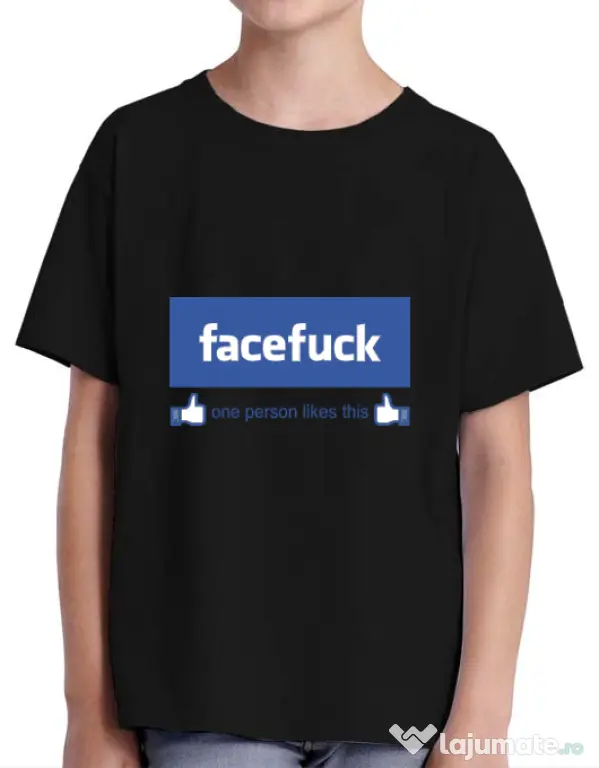 Tricou ADLER copil Facefuck Negru