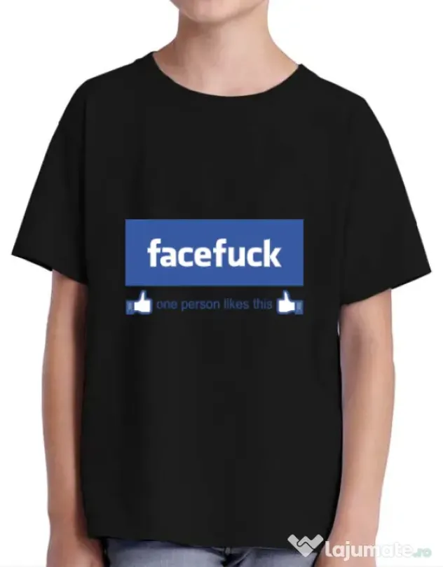 Tricou ADLER copil Facefuck Negru