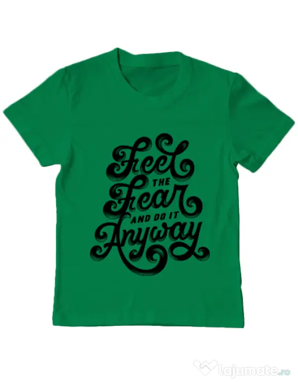 Tricou ADLER copil Feel The Fear And Do It Anyway Verde mediu