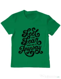 Tricou ADLER copil Feel The Fear And Do It Anyway Verde mediu