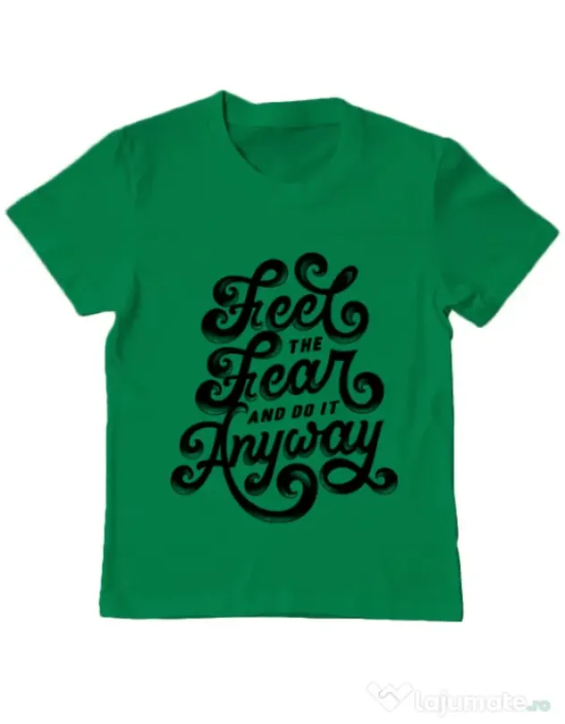 Tricou ADLER copil Feel The Fear And Do It Anyway Verde mediu