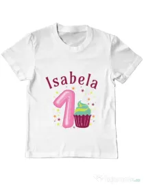 Tricou ADLER copil First Birthday Alb