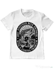 Tricou ADLER copil Fishing problem Alb