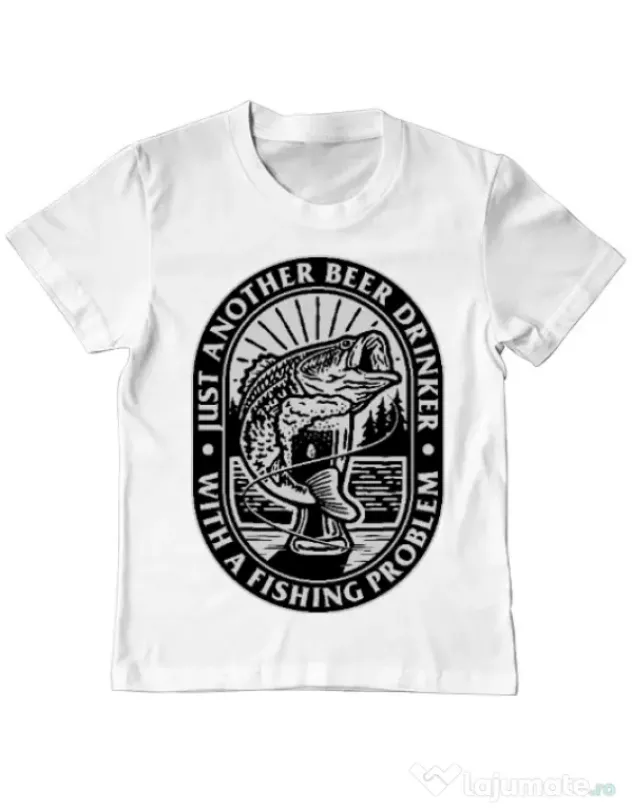 Tricou ADLER copil Fishing problem Alb