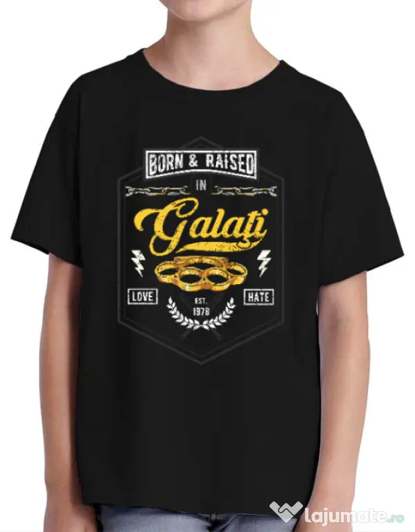 Tricou ADLER copil Galati Negru