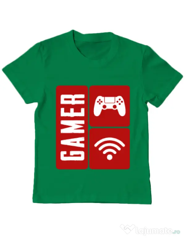 Tricou ADLER copil Gamer Verde mediu