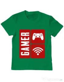 Tricou ADLER copil Gamer Verde mediu