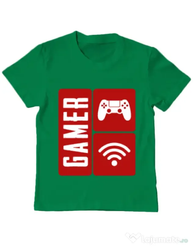 Tricou ADLER copil Gamer Verde mediu