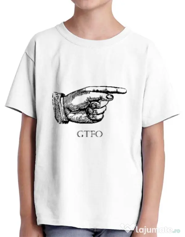 Tricou ADLER copil GTFO Alb