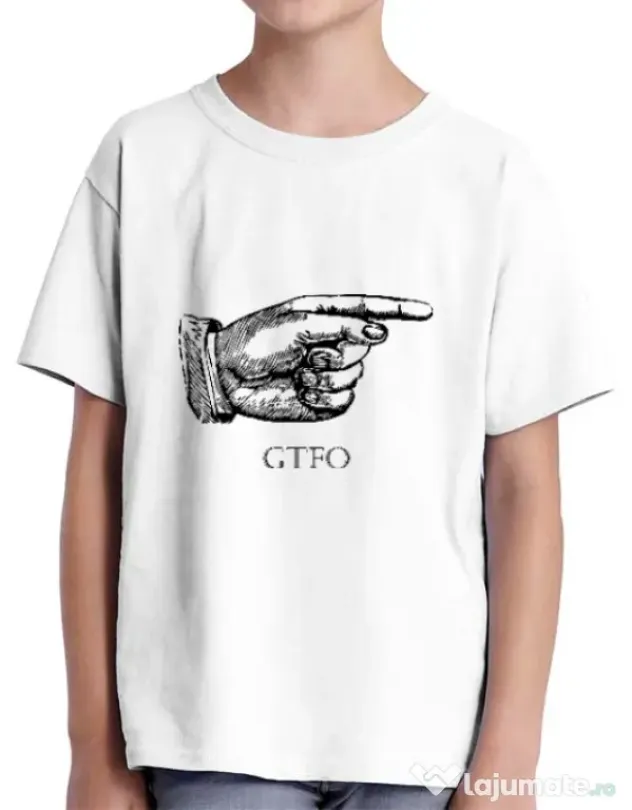 Tricou ADLER copil GTFO Alb