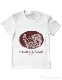 Tricou ADLER copil Hear me roar Alb
