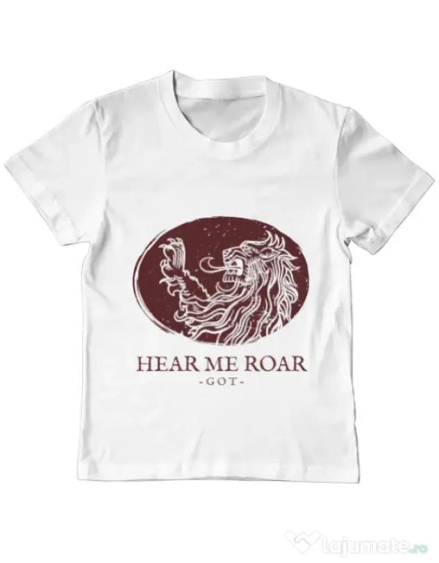Tricou ADLER copil Hear me roar Alb