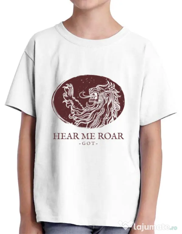 Tricou ADLER copil Hear me roar Alb