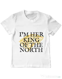Tricou ADLER copil Her king of the north Alb