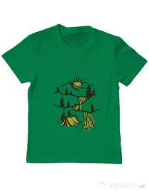 Tricou ADLER copil Hidden Paradise Verde mediu