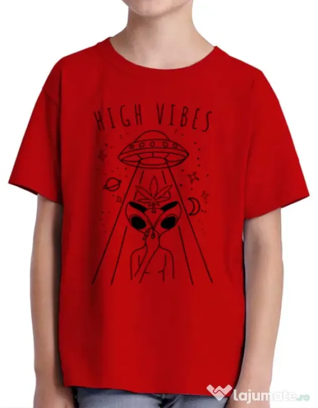 Tricou ADLER copil High vibes Rosu