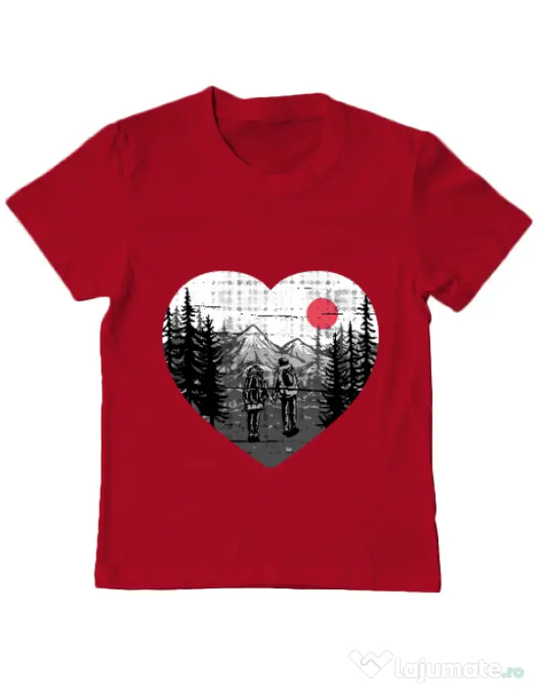 Tricou ADLER copil Hike and Love Rosu