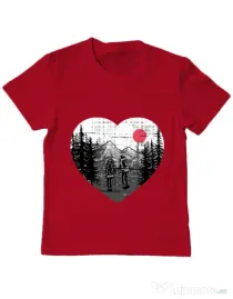 Tricou ADLER copil Hike and Love Rosu