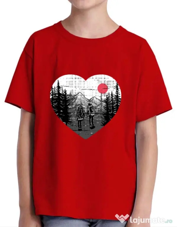 Tricou ADLER copil Hike and Love Rosu