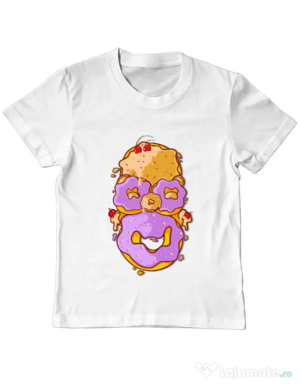 Tricou ADLER copil Homer Donut Alb