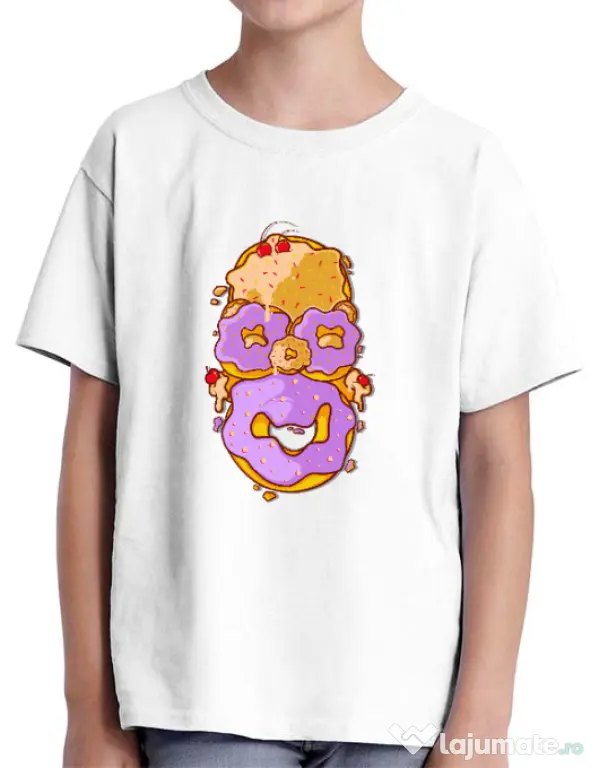 Tricou ADLER copil Homer Donut Alb