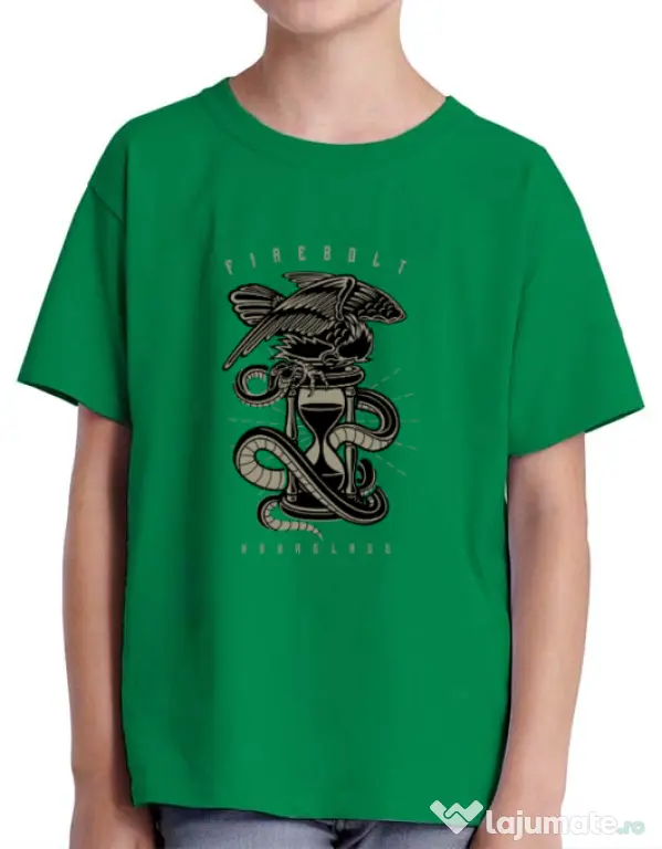 Tricou ADLER copil Hourglass Verde mediu