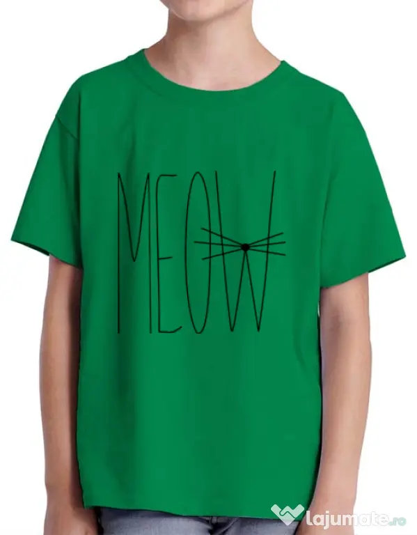 Tricou ADLER copil I am a cat Verde mediu