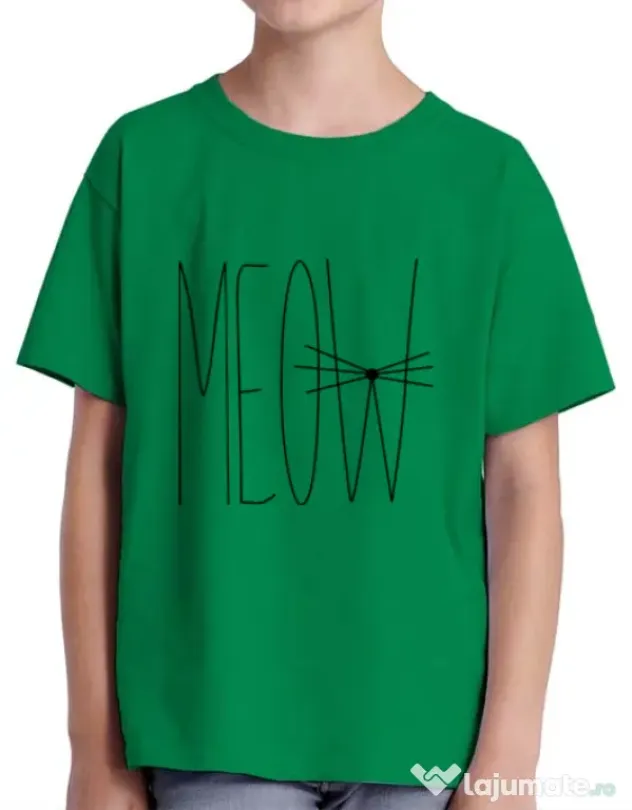 Tricou ADLER copil I am a cat Verde mediu