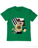 Tricou ADLER copil I am not a morning person Verde mediu