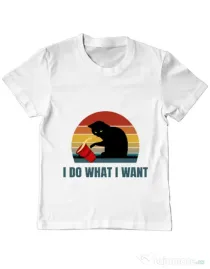 Tricou ADLER copil I do what i want Alb