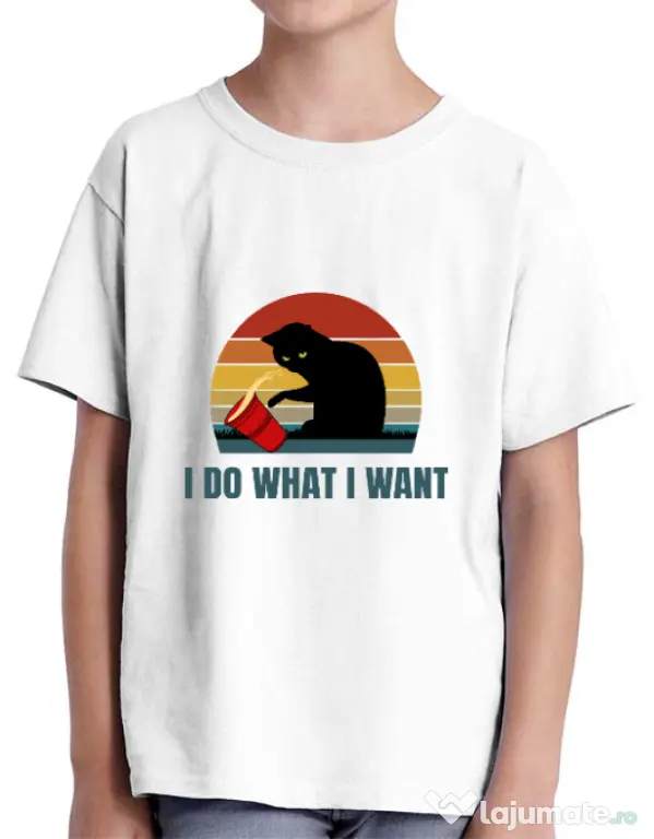 Tricou ADLER copil I do what i want Alb