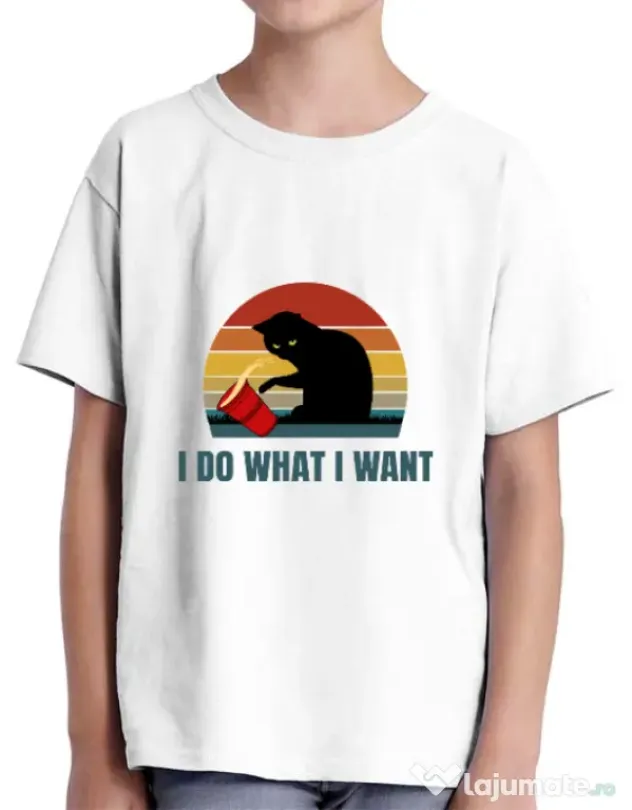 Tricou ADLER copil I do what i want Alb