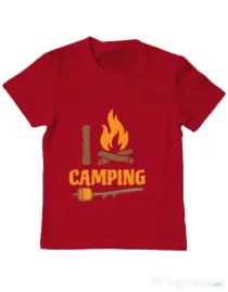 Tricou ADLER copil I love Camping Rosu
